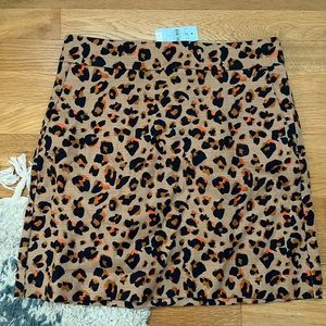 Loft leopard mini skirt
